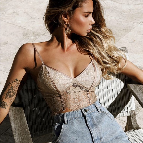 Tiger Mist Other - NWT Tiger Mist Bustier Bralette / Crop Top in Tan